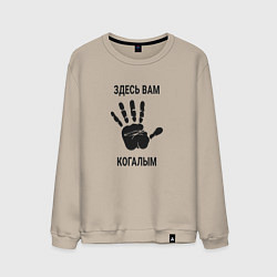 Свитшот хлопковый мужской Здесь вам Когалым, цвет: миндальный