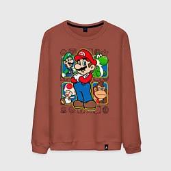 Свитшот хлопковый мужской Супер Марио, цвет: кирпичный