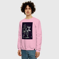 Свитшот хлопковый мужской X poster, цвет: светло-розовый — фото 2