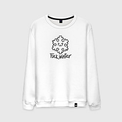 Свитшот хлопковый мужской Снежинка ненавидящая зиму, цвет: белый