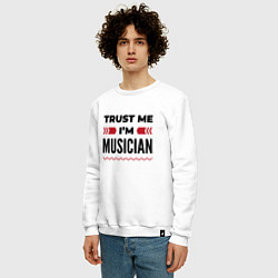 Свитшот хлопковый мужской Trust me - Im musician, цвет: белый — фото 2