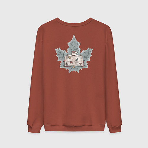 Мужской свитшот Книга с кофе / Кирпичный – фото 2