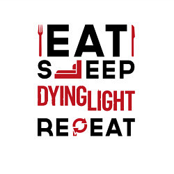 Свитшот хлопковый мужской Надпись: eat sleep Dying Light repeat, цвет: белый — фото 2