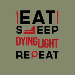 Свитшот хлопковый мужской Надпись: eat sleep Dying Light repeat, цвет: авокадо — фото 2