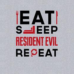 Свитшот хлопковый мужской Надпись: eat sleep Resident Evil repeat, цвет: меланж — фото 2