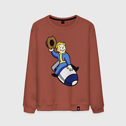 Свитшот хлопковый мужской Vault boy - bomb rider, цвет: кирпичный