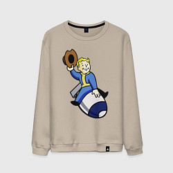 Свитшот хлопковый мужской Vault boy - bomb rider, цвет: миндальный