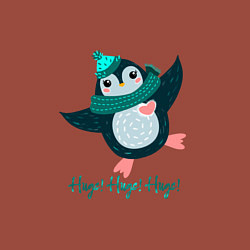 Свитшот хлопковый мужской Влюбленный пингвин, цвет: кирпичный — фото 2