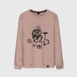 Мужской свитшот Скелет барабанщик