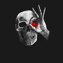 Свитшот хлопковый мужской Череп и горящий красный глаз, цвет: черный — фото 2