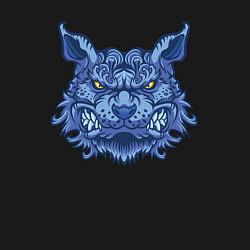 Свитшот хлопковый мужской Синий кот с безумной улыбкой, цвет: черный — фото 2