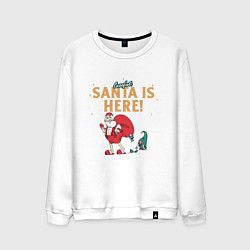 Свитшот хлопковый мужской Careful Santa is here, цвет: белый