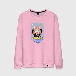Свитшот хлопковый мужской Аня из семья шпиона и рамён, цвет: светло-розовый