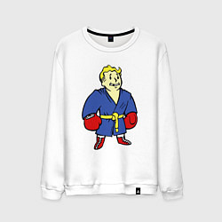 Свитшот хлопковый мужской Vault boy - boxer, цвет: белый