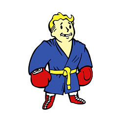 Свитшот хлопковый мужской Vault boy - boxer, цвет: белый — фото 2