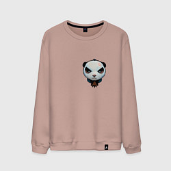 Свитшот хлопковый мужской Хмурый панда, цвет: пыльно-розовый