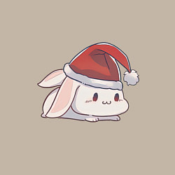 Свитшот хлопковый мужской Грустный новогодний зайчик, цвет: миндальный — фото 2