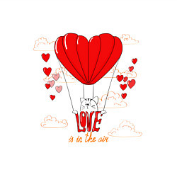 Свитшот хлопковый мужской Love is in the air hearts, цвет: белый — фото 2