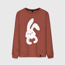 Свитшот хлопковый мужской Lovely bunny, цвет: кирпичный