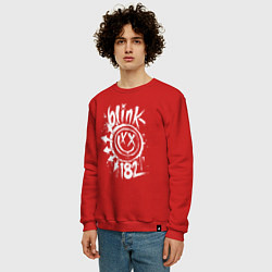 Свитшот хлопковый мужской Blink 182 logo, цвет: красный — фото 2