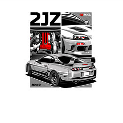 Свитшот хлопковый мужской Toyota Supra mk4 2JZ, цвет: белый — фото 2