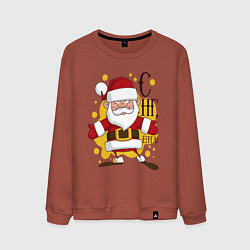 Свитшот хлопковый мужской С новым годом ёпта, цвет: кирпичный