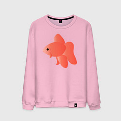 Свитшот хлопковый мужской Золотая рыба, цвет: светло-розовый
