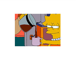 Свитшот хлопковый мужской Лиза Симпсон и кофе, цвет: белый — фото 2