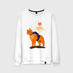 Свитшот хлопковый мужской Stray - cat logo, цвет: белый
