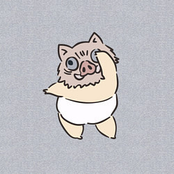 Свитшот хлопковый мужской Иноске в танце - Клинок, уничтожающий демонов, цвет: меланж — фото 2