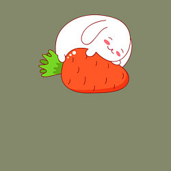 Свитшот хлопковый мужской Зайчик на морковке, цвет: авокадо — фото 2