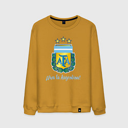 Свитшот хлопковый мужской Эмблема федерации футбола Аргентины, цвет: горчичный