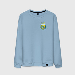 Свитшот хлопковый мужской Герб федерации футбола Аргентины, цвет: мягкое небо