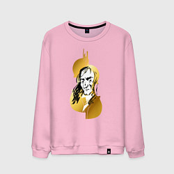 Свитшот хлопковый мужской Золотая скрипка Паганини, цвет: светло-розовый