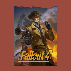 Свитшот хлопковый мужской Fallout 4 Nick Valentine - character, цвет: кирпичный — фото 2