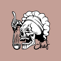 Свитшот хлопковый мужской Chef skull, цвет: пыльно-розовый — фото 2