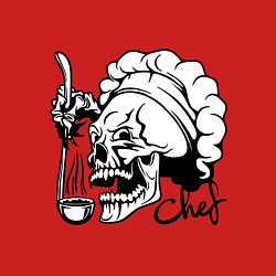 Свитшот хлопковый мужской Chef skull, цвет: красный — фото 2