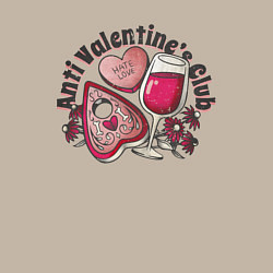 Свитшот хлопковый мужской Anti Valentines club, цвет: миндальный — фото 2