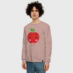 Свитшот хлопковый мужской Просто яблоко, цвет: пыльно-розовый — фото 2