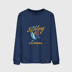 Свитшот хлопковый мужской Лучший серфинг в Калифорнии, цвет: тёмно-синий