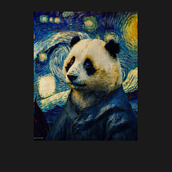 Свитшот хлопковый мужской Панда Ван Гога, цвет: черный — фото 2