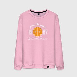 Свитшот хлопковый мужской Любителям баскетбола, цвет: светло-розовый