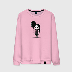 Свитшот хлопковый мужской Мрачная девочка, цвет: светло-розовый