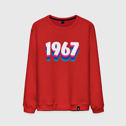 Свитшот хлопковый мужской Made in 1967 vintage art, цвет: красный