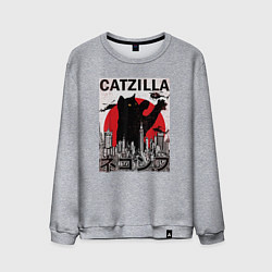 Мужской свитшот Catzilla in Tokyo мем