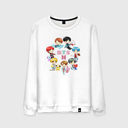 Свитшот хлопковый мужской BTS Bangtan Toys, цвет: белый