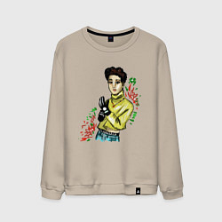 Свитшот хлопковый мужской Бан Чан стрей кидс, цвет: миндальный