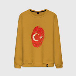 Свитшот хлопковый мужской Отпечаток Турции, цвет: горчичный