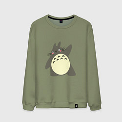 Свитшот хлопковый мужской Hello Totoro, цвет: авокадо