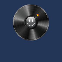 Свитшот хлопковый мужской Виниловая пластинка с бомбочкой, цвет: тёмно-синий — фото 2